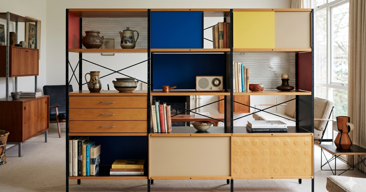 Estante Eames 1950: O ícone modular que revolucionou o mobiliário moderno