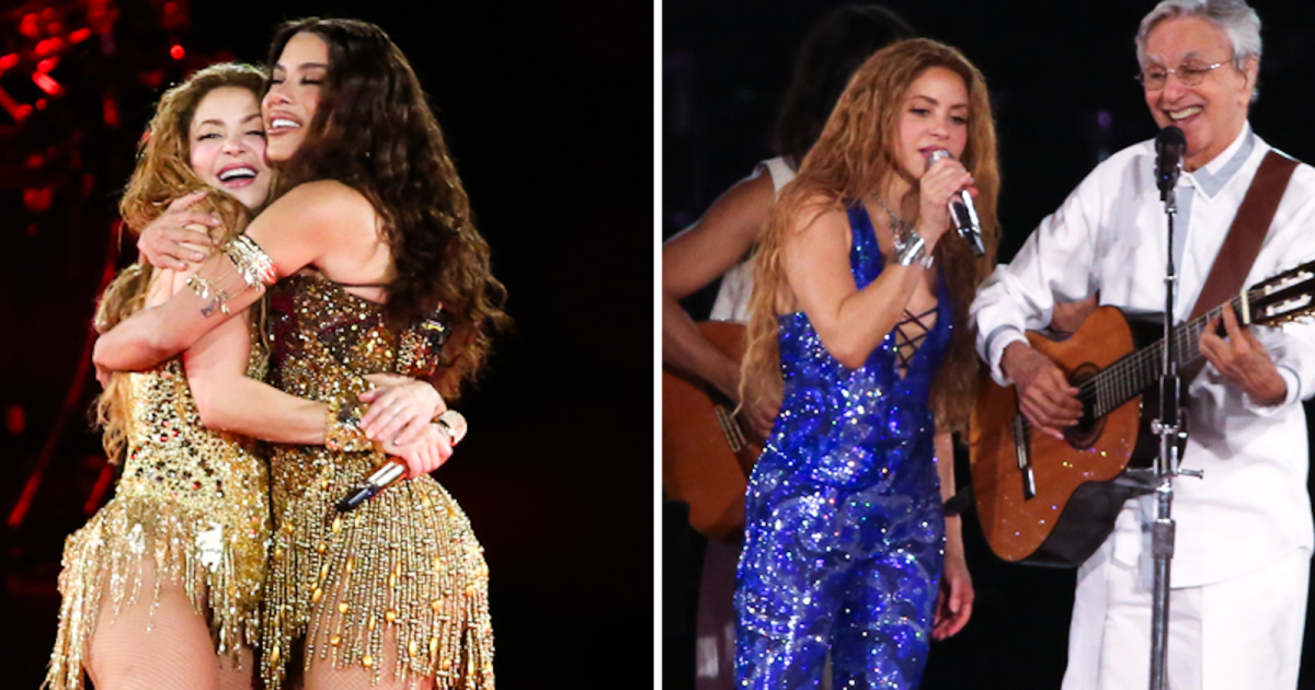 Shakira canta em português com Anitta, Caetano, Bethânia e Ivete no Rio
