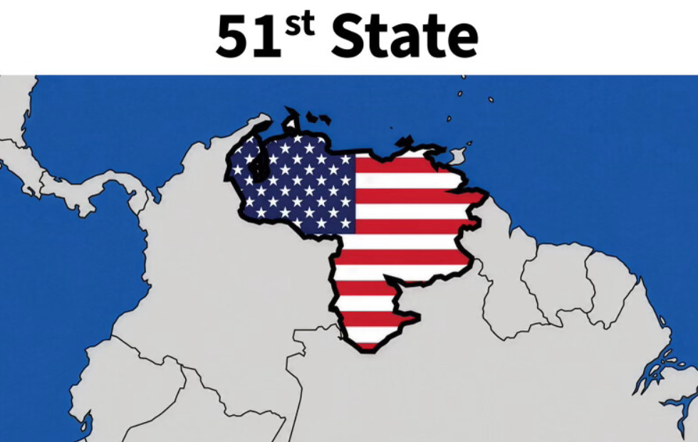 Trump publica ilustração com mapa com a Venezuela como 51º estado dos EUA