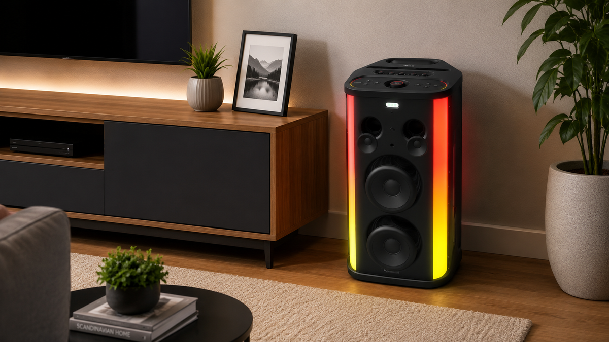 LG quer competir com JBL com caixa de som gigante com bateria para 25h de música