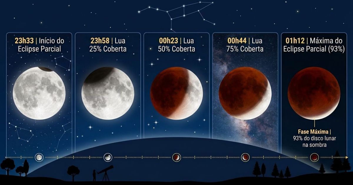 Eclipse lunar ou “Lua de Sangue”: veja melhor horário para ver fenômeno